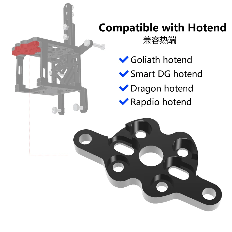 Mellow Cnc Catraca de Alumínio e Hevort Suporte de Impressão para Golias Dragão Louco Hotend vz Extrusora Sherpa Mini Impressora 3d - Imagem 2