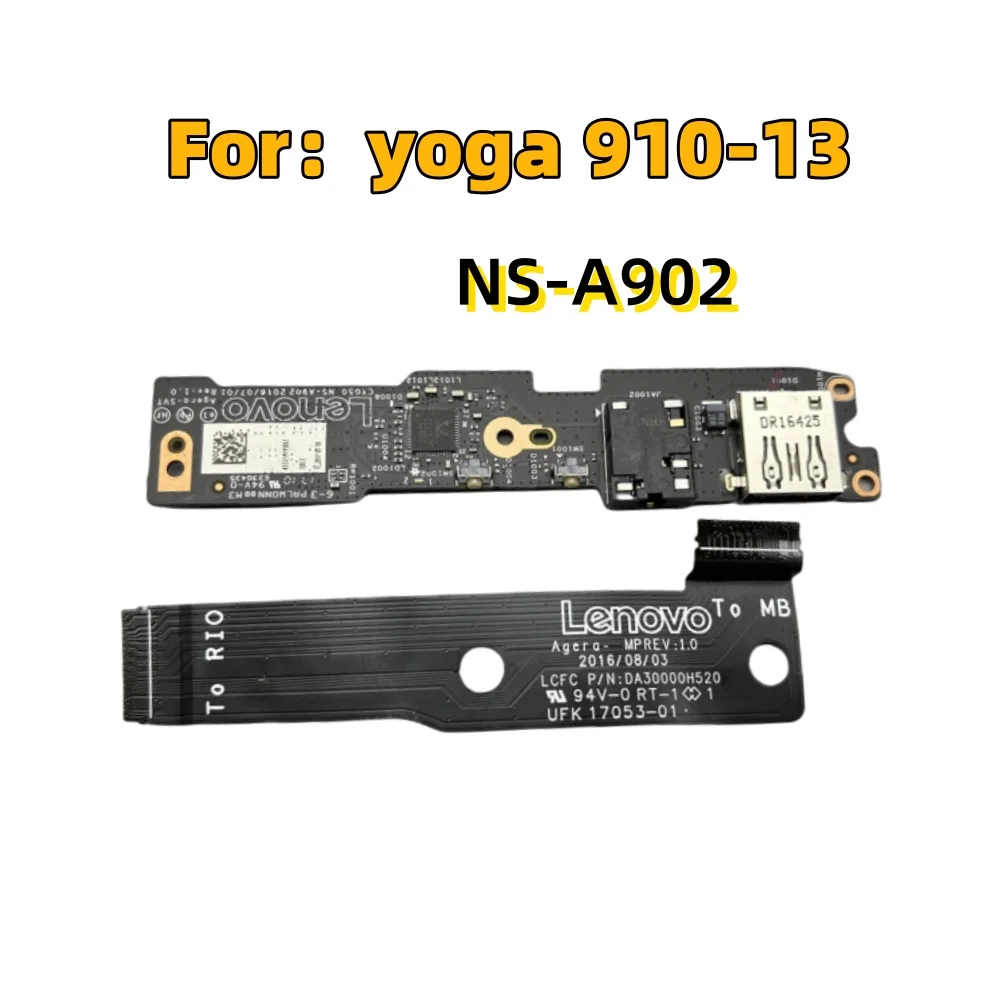 Original for Lenovo Yoga 910 Pro YOGA 910-13IKB Laptop USB Audio Board With Cable CYG50 NS-A902 DA30000H530 DA30000H520