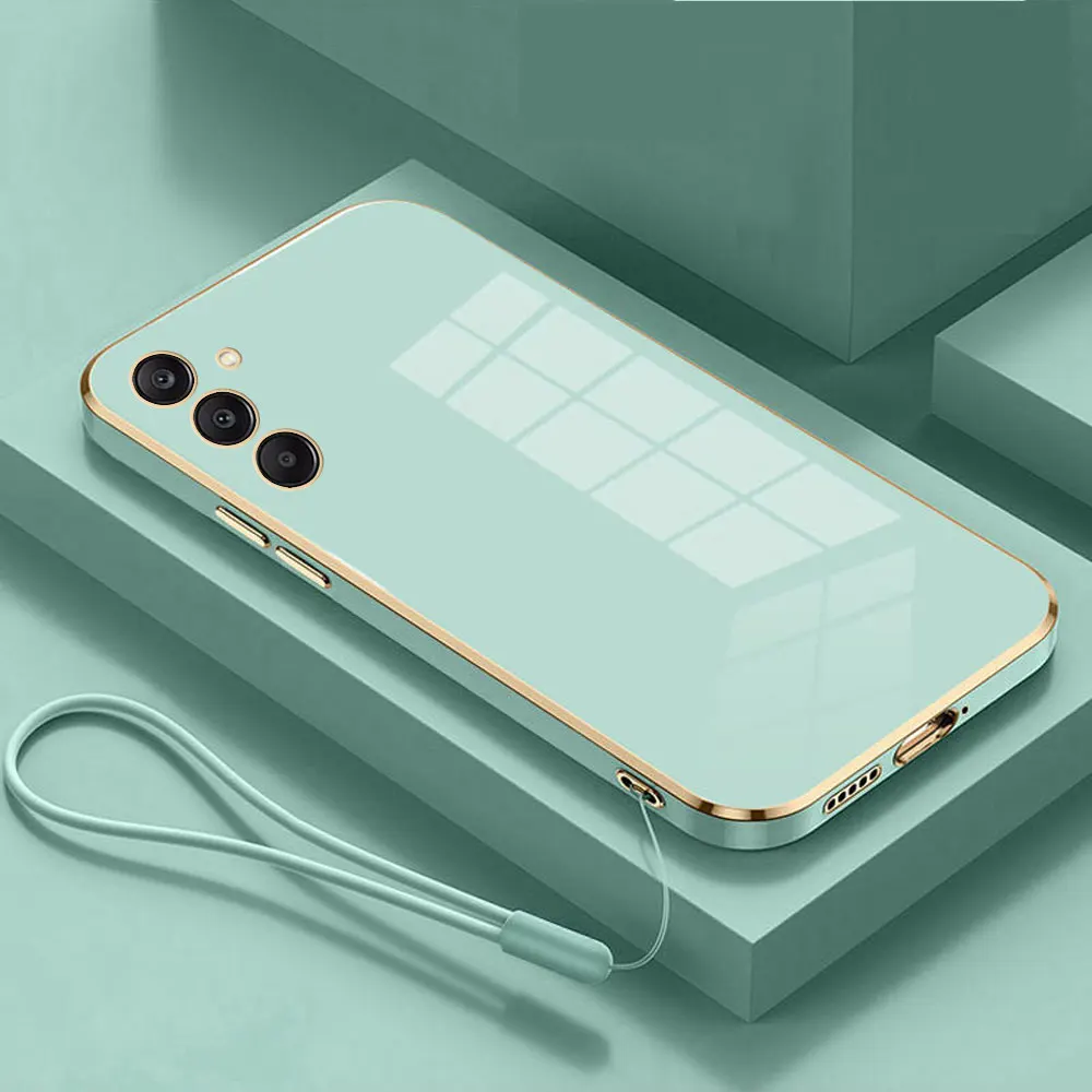 Luxury Square Plating Shockproof Phone Case with Stylish Back Cover