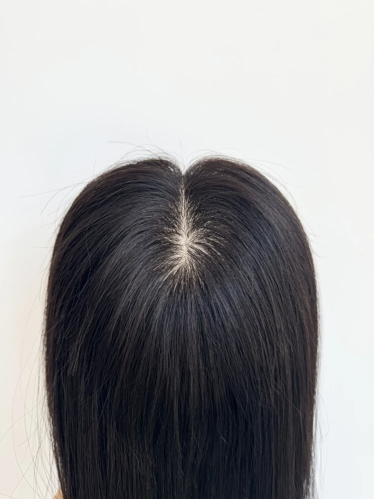 여성용 실크 탑 인모 토퍼, 핸드 타이 실크 베이스, 버진 브라질 헤어 오버레이, 클립 인 헤어피스 포함, 12x14cm, 22 인치