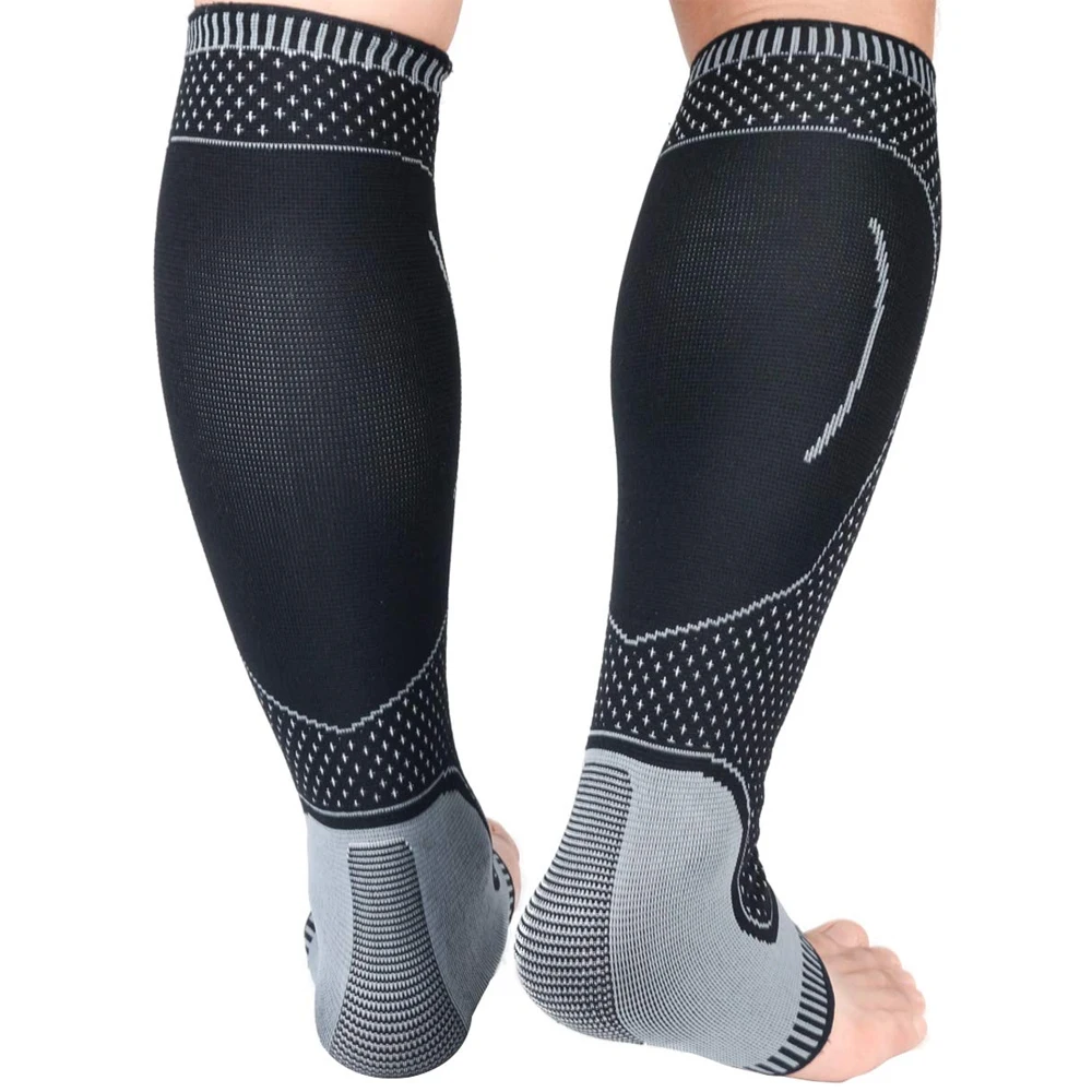 TopRunn 1Pair Compression Socks Calf Foot Sleeves for Ankle Heel Plantar Fasciitis Relieve Arch Pain Shin Splint Reduce Swelling