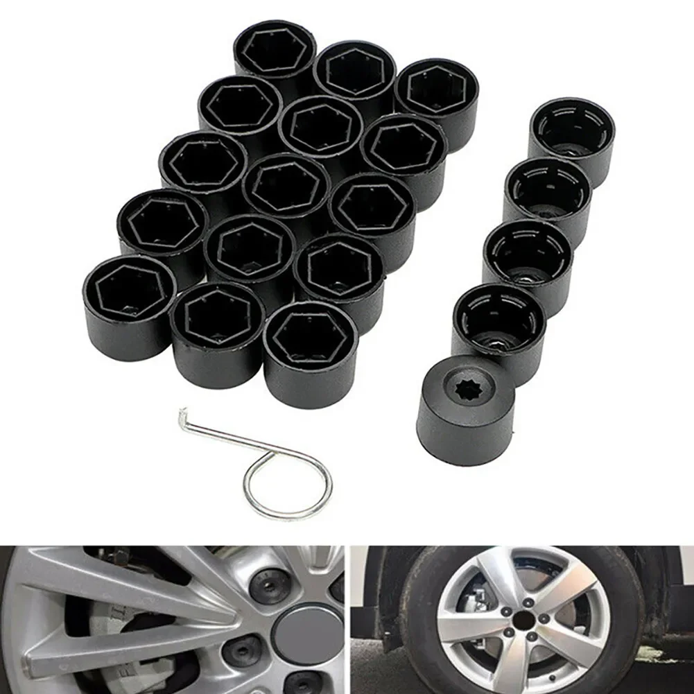 20Pcs 17mm Auto Tyre Screws Car Wheel Cover Hub Nut Bolt Covers Cap for Volkswagen Golf MK4 Exterior Protection Accessories