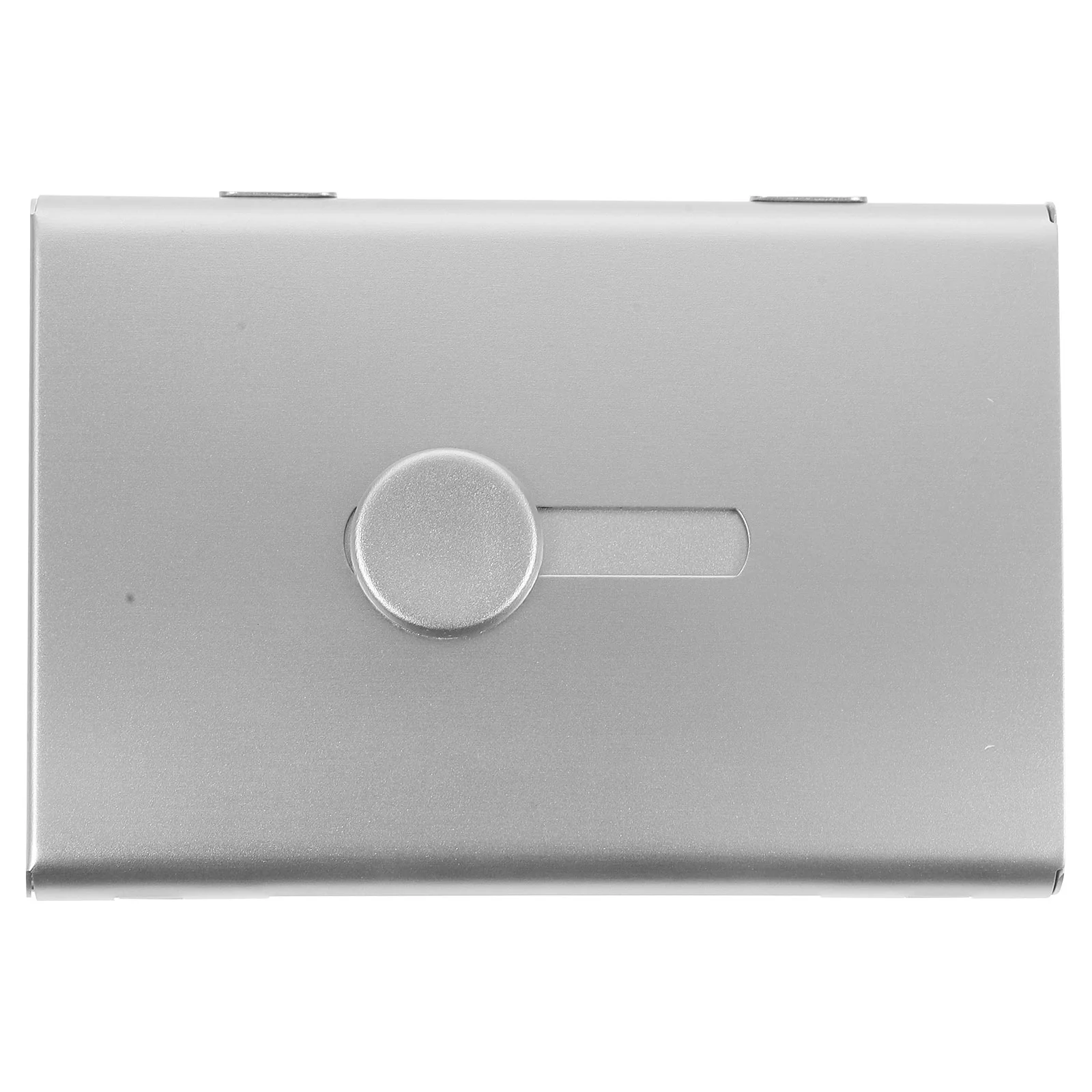 

Hand Push Card Box Metal Business Holder Case Cards Ornament Portable Organizer Wallet Travel Purses