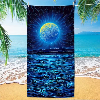 Asciugamano da spiaggia Starry Sky, stampa digitale sottile in microfibra antisabbia ad asciugatura rapida leggera per nuotare, yoga, viaggi, palestra, regalo 1