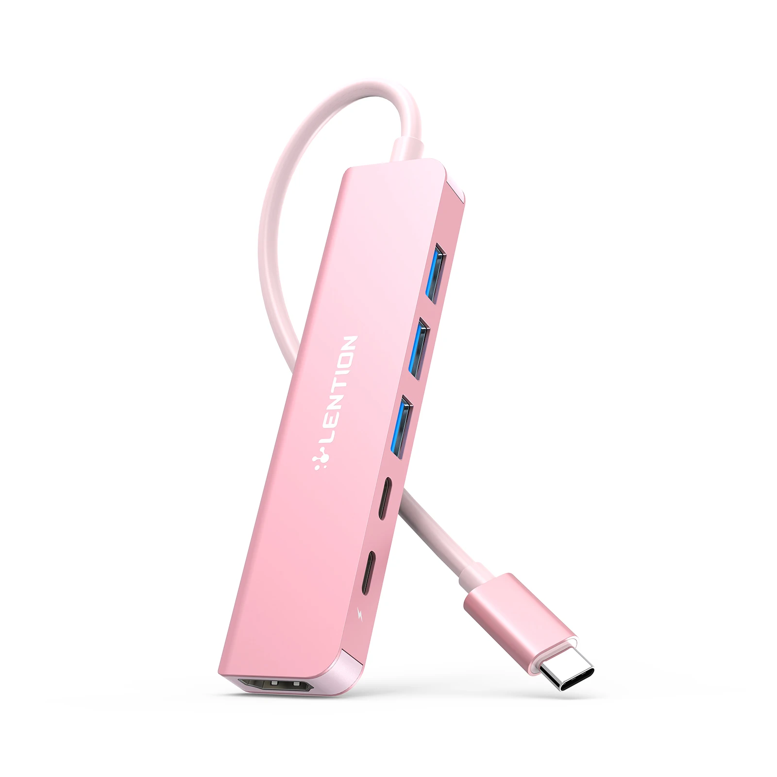Фото USB-концентратор LENTION 6 в 1 с USB C на USB-адаптер с 4K HDMI,USB C портом для передачи данных, USB 3,0, 100 Вт PD совместимый Новый MacBook Pro/Mac Air №2