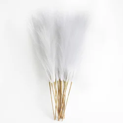 Elegant Artificial Pampas Grass for DIY Floral Arrangements and Home Decor (Set of 6) (White)