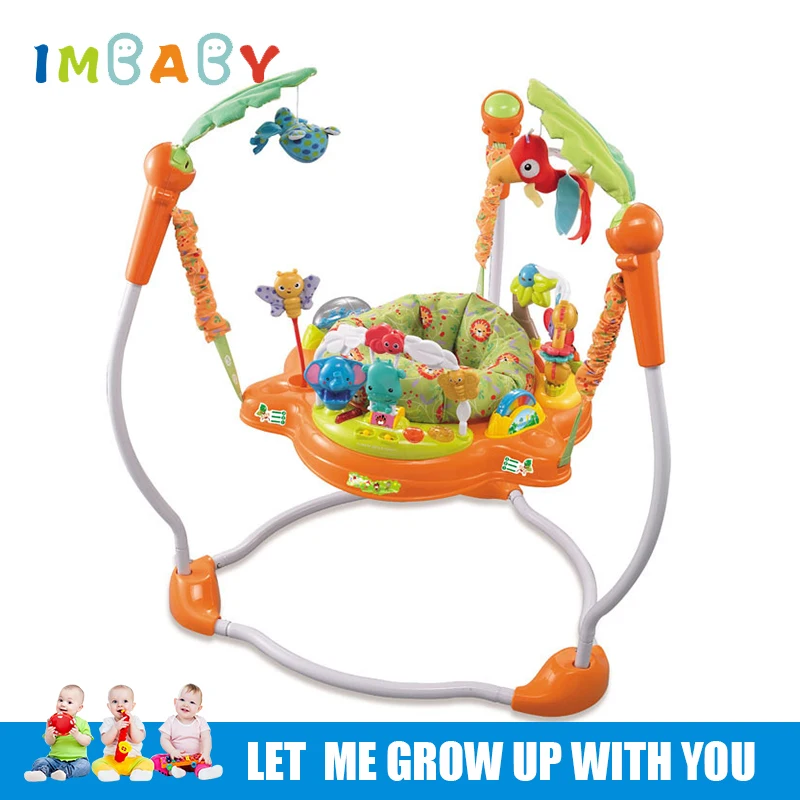 IMBABY Baby Walker with Music Baby Bouncing Chair Tropical Forest Rocking Chair Multifunctional Toddler Jumper Cradle