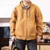 Red Tornado Unlined Duck Active Jacket Vintage Americana Workwear Fall Men Hooded Coat 4