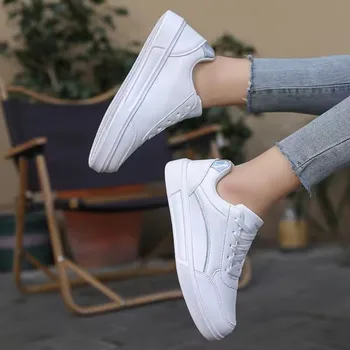 النساء أحذية ماركة حذاء كاجوال أحذية رياضية مريحة الأحذية النساء أحذية مفلكنة زوجين حذاء أبيض صغير حار بيع حجم 36-44 6