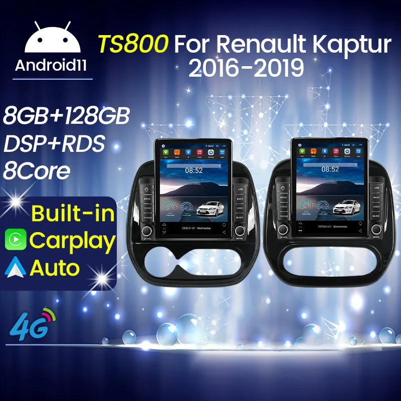 For Tesla Type Car Radio Stereo Renault Kaptur Captur 2016-2019 Carplay Android Auto 4G LTE Multimedia Player GPS Navigation |