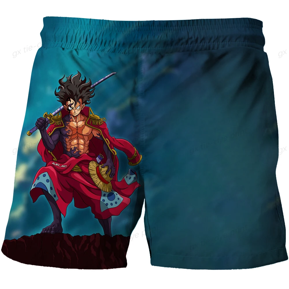 2024 Cartoon One Piece Men And Women Beach Shorts Luffy 3D Print Boys' Leisure Shorts Swimming Pants Beach Pants