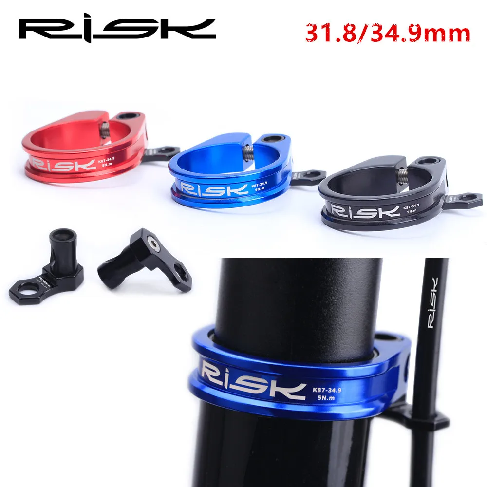 

Risk 34.9mm/31.8mm Bicycle Aluminum Alloy Locked Seatpost Clamp MTB Road Bike Seat Tube Collar Clip With Cable Organizer K87