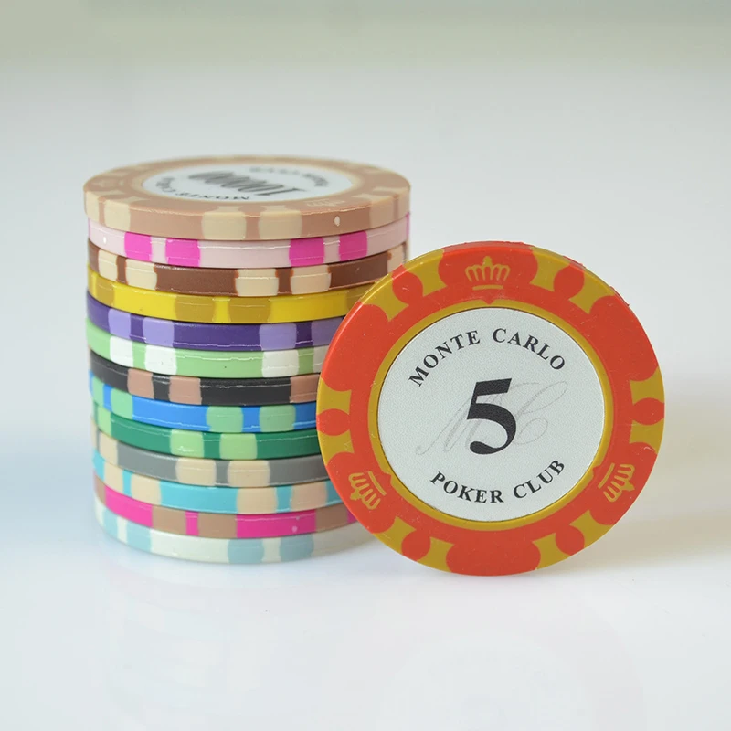 5pcs/Lot Crown Texas Poker Mahjong Chips 4X0.33cm Casino Coins Baccarat Card Protector Outer Fired Clay Inner Iron Sheet 14g