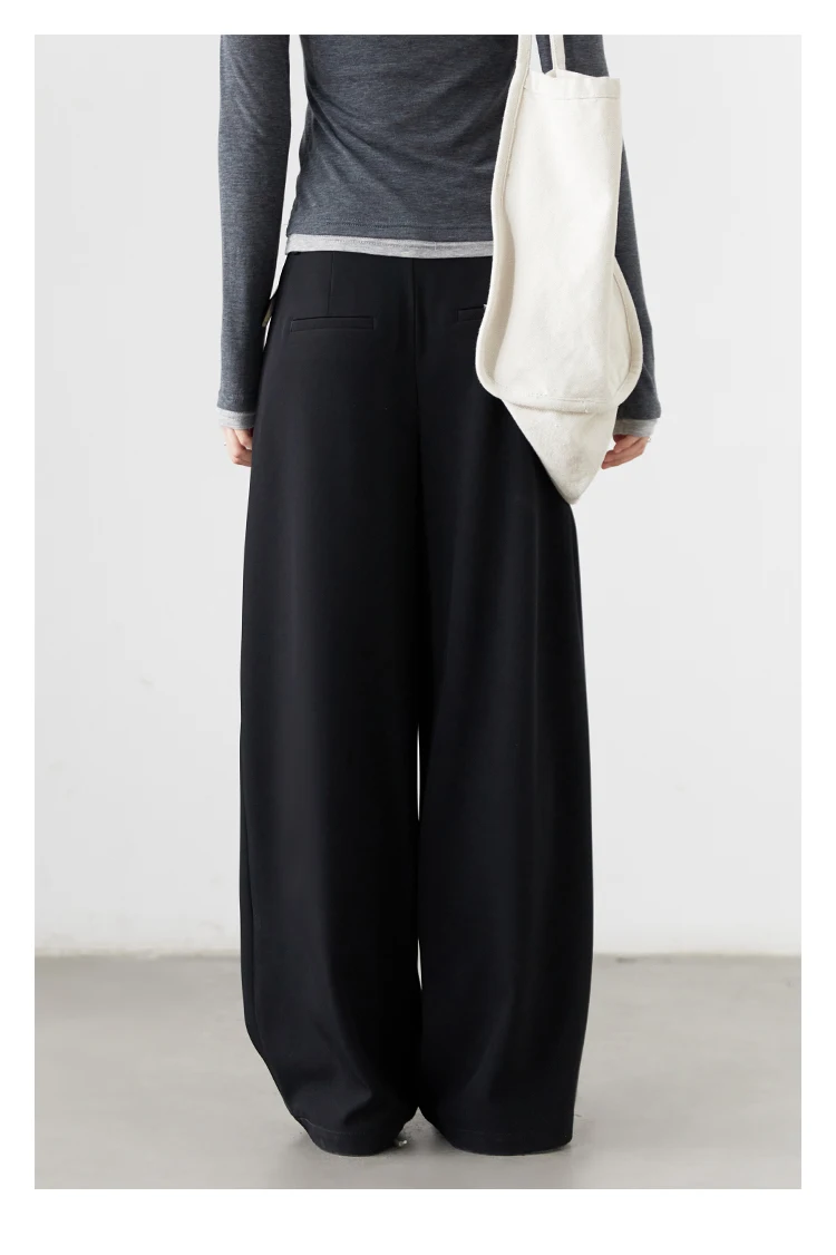 CHIC VEN Women Pants Solid Casual Slim Straight Leg Suit Wide Leg Ladies Trousers Spring Autumn 2025 Clothing for Woman