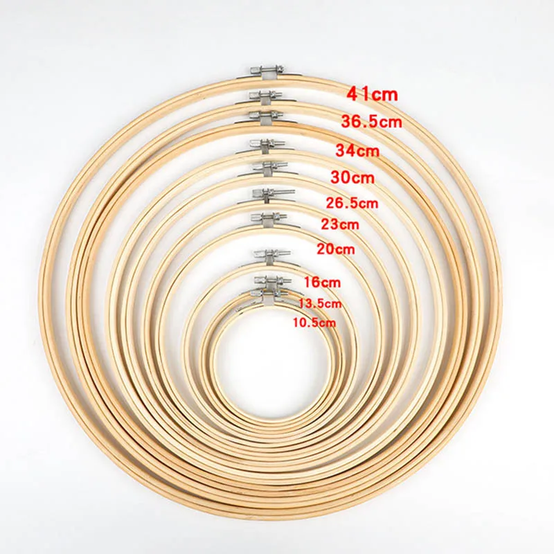 5pcs/set 8-50cm Wooden Embroidery Hoops Frame Set Bamboo Embroidery Hoop Rings for DIY Cross Stitch Needle Craft Tools