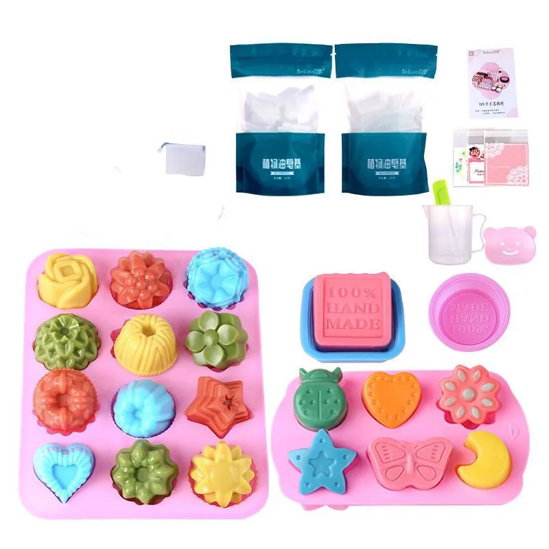Creative Beginner's Simple Handmade Soap Set Household DIY Material Pack Soap Mold Making Tool 1000g Base Make Set LF318