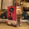 DIY Wooden Book Nook Shelf Insert Kits 84 Charing Cross Street Bookends Miniature Building Kits Bookshelf For Friends Gifts 6