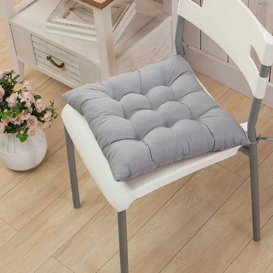 4Pcs Chair Cushion Pads Pillow Soft Tie On Square Sitting Mats For Home Office Car Sitting Travel 5