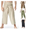 2023 Linen Summer Thai Fisherman Wrap Pants Cotton Men Women Loose Yoga Medieval Japanese Samurai Pants Unisex Kimono Trousers 4