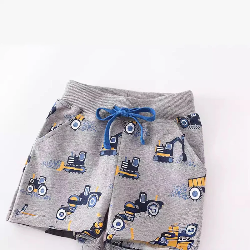 Autumn Cartoon Excavators Vehicles Trousers Children'Clothing Cotton Baby Boys Kids Clothes Sweatpants Pants
