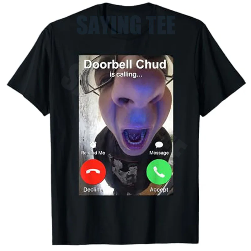 Lustiges Türklingel-Meme-T-Shirt: „Chud ruft – Stupid Brainrot“ – Y2K Ring-Türklingel-Chud-Viral-Meme-Witz-Spruch-T-Shirt – Neuheit Kleidung