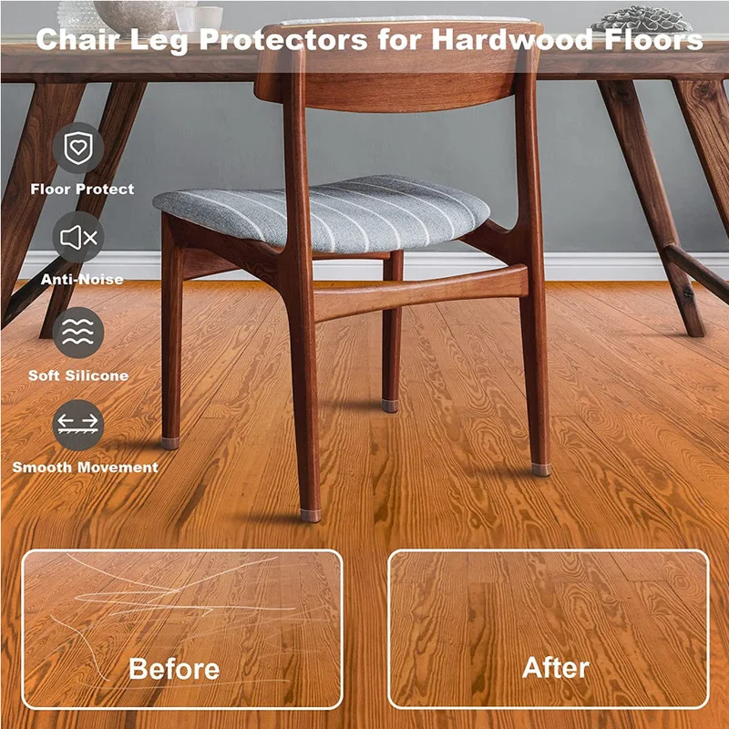 3 Size Silicone Chair Leg Protection covers Non-slip Table Legs Feet Felt Pad Furniture Glides Feet Cap Hardwood Floor Protector