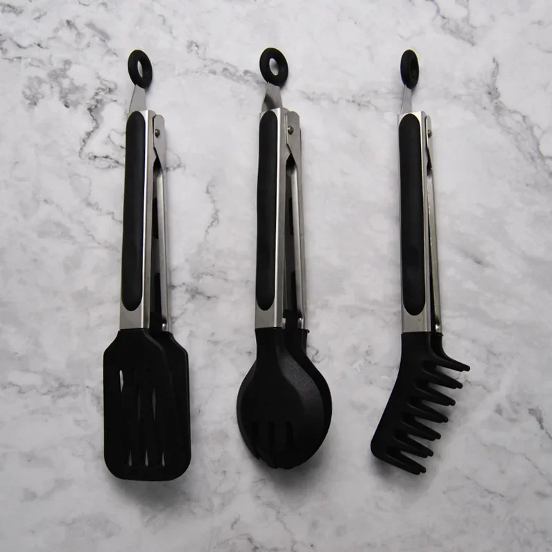 Stainless Steel Silicone Kitchen Tongs Bbq Clip Salad Cooking Tool Food Serving Tongs Pinzas De Cocina Kitchen Appliance Parts kitchen tools