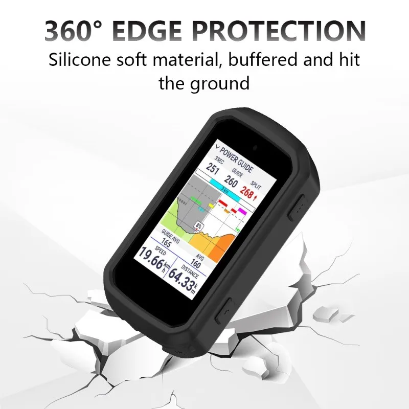 Premium Silicone Cover & Tempered Glass Screen Protector for GPS Bicycle Stopwatch