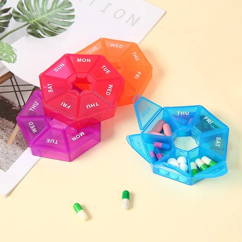 7 Days Pill Medicine Box Weekly Tablet Holder Portable Travel Mini Small Pill Box Pills Cases Storage Organizer Container