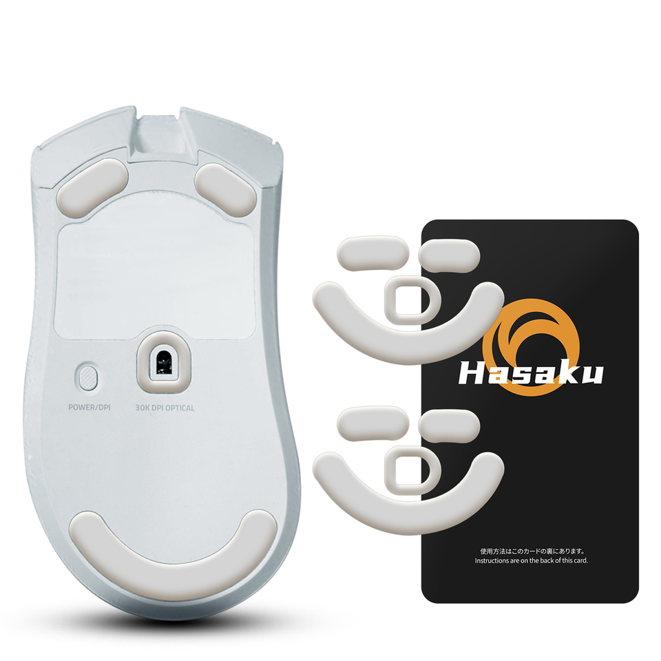 2 Sets HASAKU Rounded Curved Edges Gaming Mouse Feet Skates for Razer DeathAdder V3 Pro Wireless Mouse Feet Pad Replacement