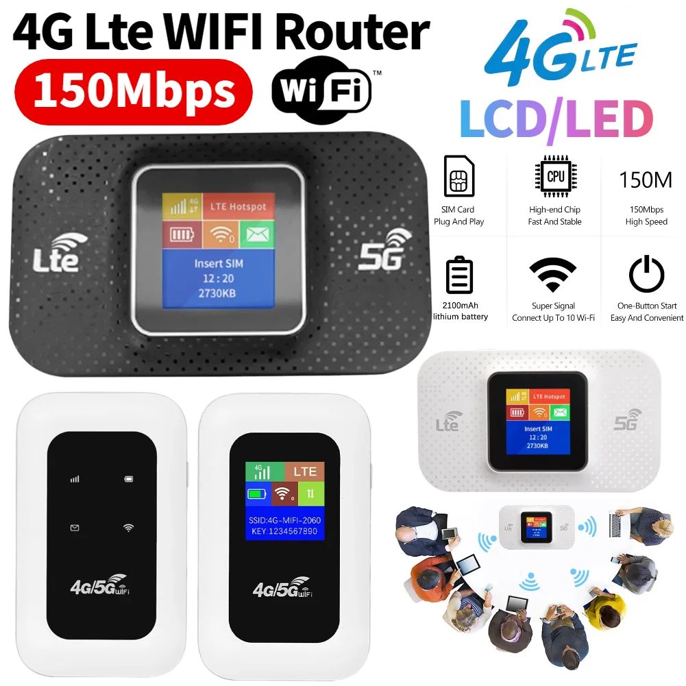 4G Lte WIFI Router Sim Card Slot Wireless Portable Router Mini Outdoor ...