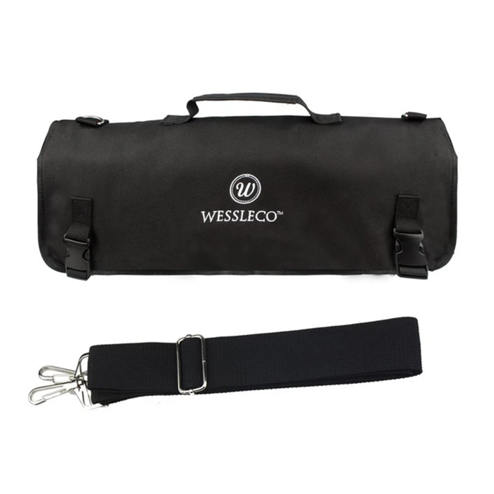 

WESSLECO Knife Bag Nylon Chef Roll Bag With 8 Pocket For Kitchen Accessories Portable Knives Case Holder