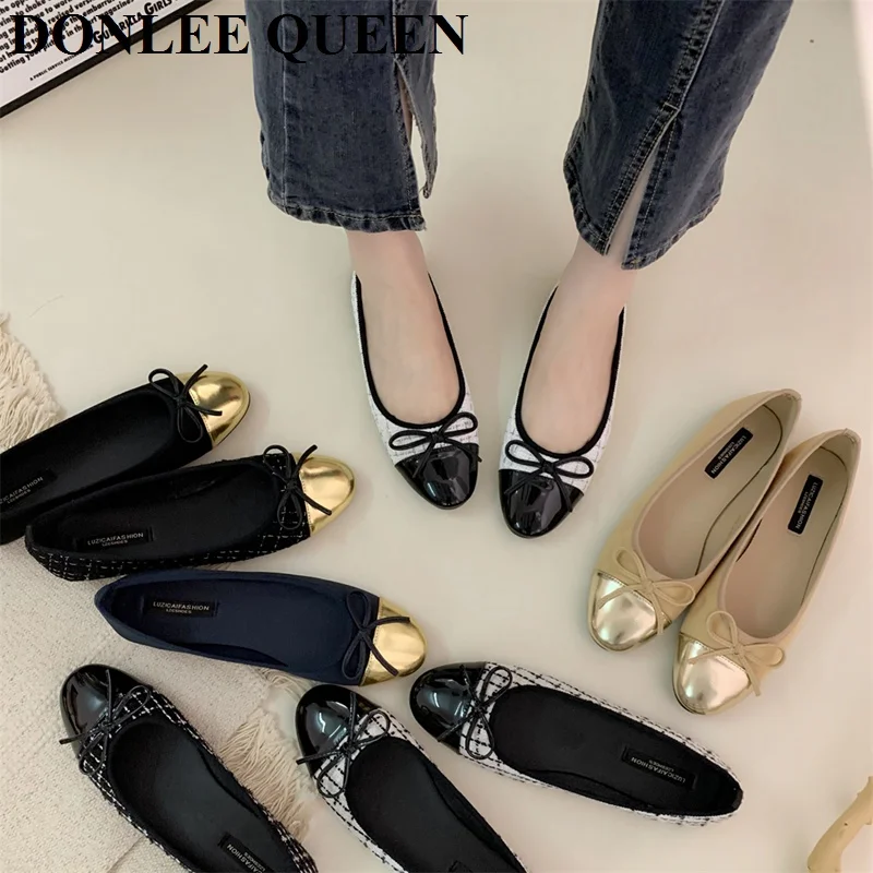 Women Ballet Flats Shoes Fashion Mixed Color Female Round