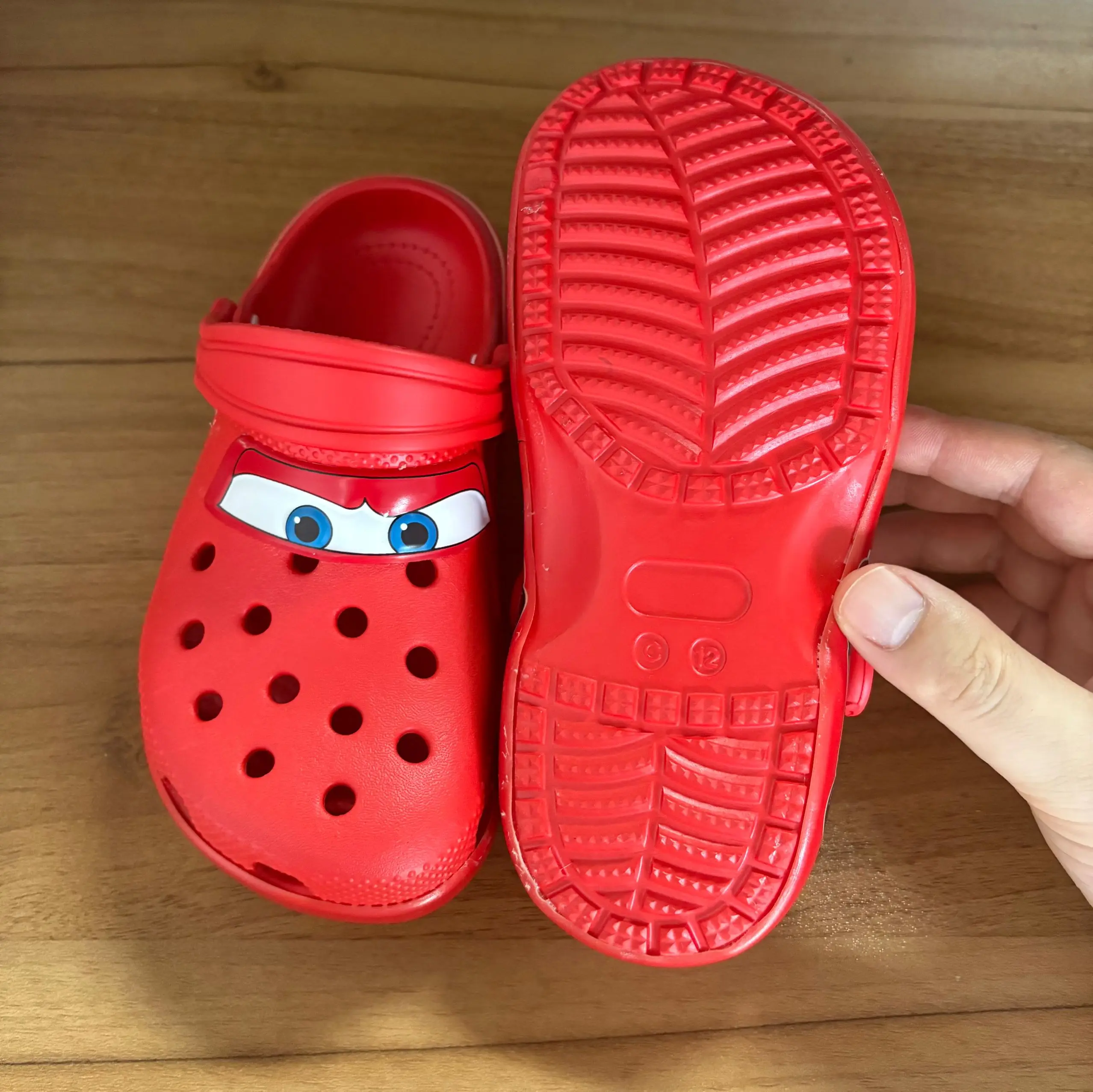 Croc-Style Slide Sandals Lightning McQueen Red Non-Slip