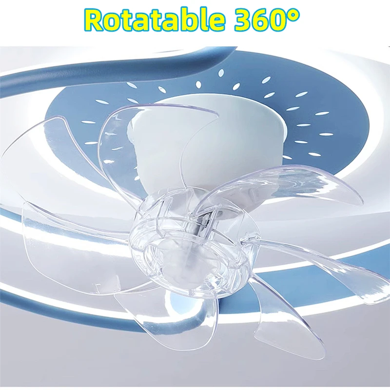 Smart 360&deg; Rotating Ceiling Fan Lights 6 Wind Speeds Bedroom Living Room Remote Control Chandelier