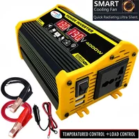 อินเวอร์เตอร์ไฟฟ้าในรถยนต์4000W DC 12V ไปยัง AC 220V 110V 50Hz หม้อแปลงแรงดันไฟฟ้าคู่2 USB จอแสดงผลดิจิตอลแรงดันไฟฟ้าอุปกรณ์ตกแต่งรถยนต์ 6