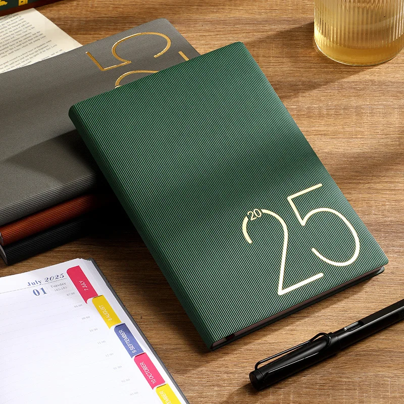 School Agenda Planner Stamping PU Texture Cover Writing Smooth Annual Notebook Month Index Timekeeper Planning Assistant Schedule Notebook Notebook Diary Journal Notebook Diary