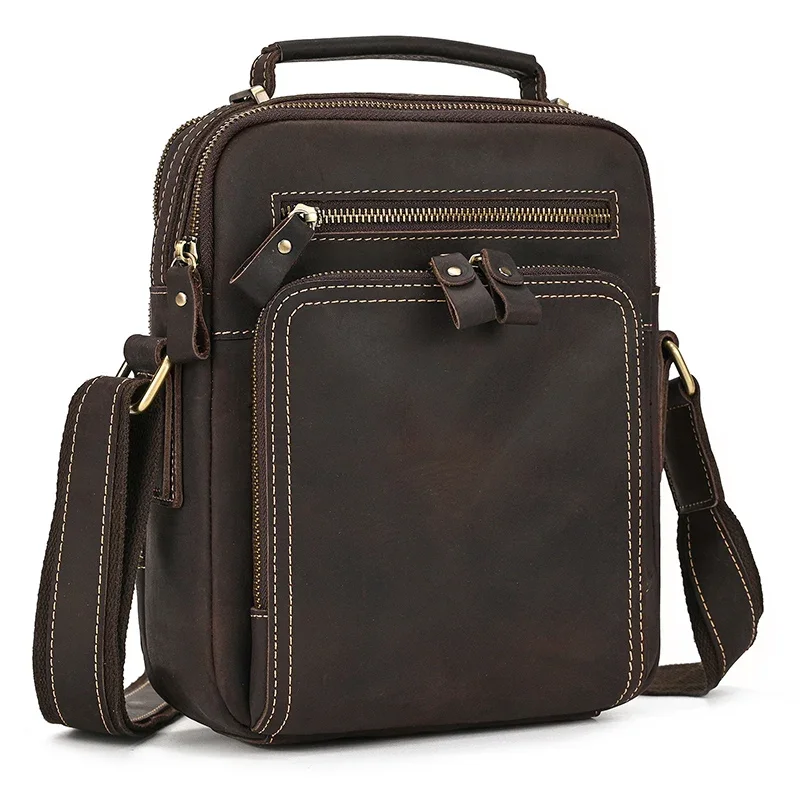 Genuine Leather Shoulder Crossbody Bag for Men