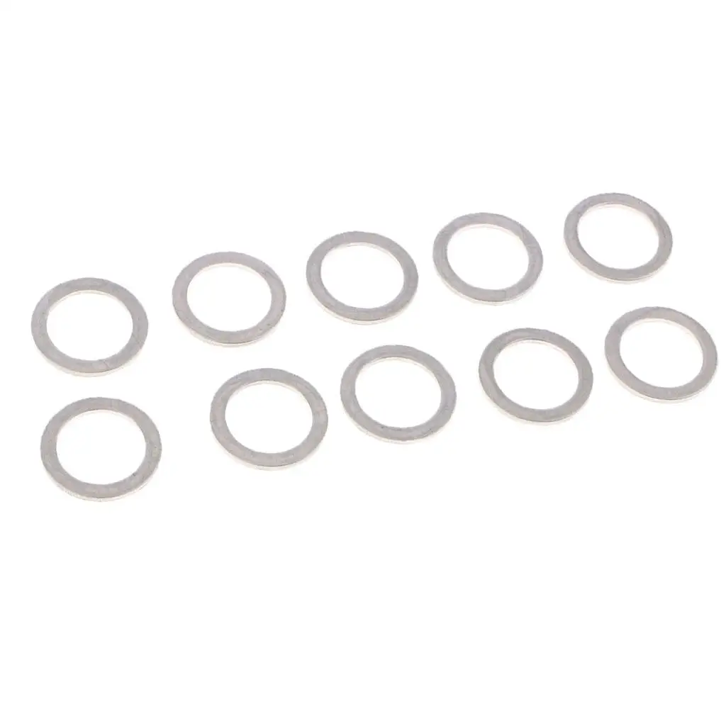 10Pcs Aluminum Drain Plug Washer Compatible Dia 14mm for Kia
