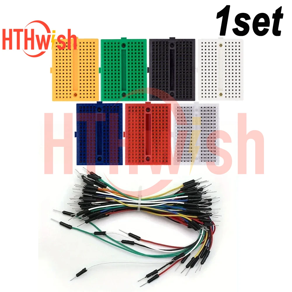 6Pcs SYB-170 미니 브레드보드 +65PCS 점퍼 와이어- 아두이노, 라즈베리 파이 등을 위한 무납땜 프로토타입 PCB 브레드보드 세트