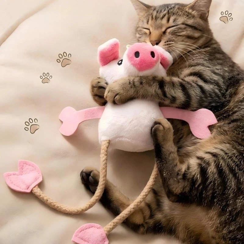 Interactive Plush Pig Squeak Toy for Pets - Chew & Teething Aid