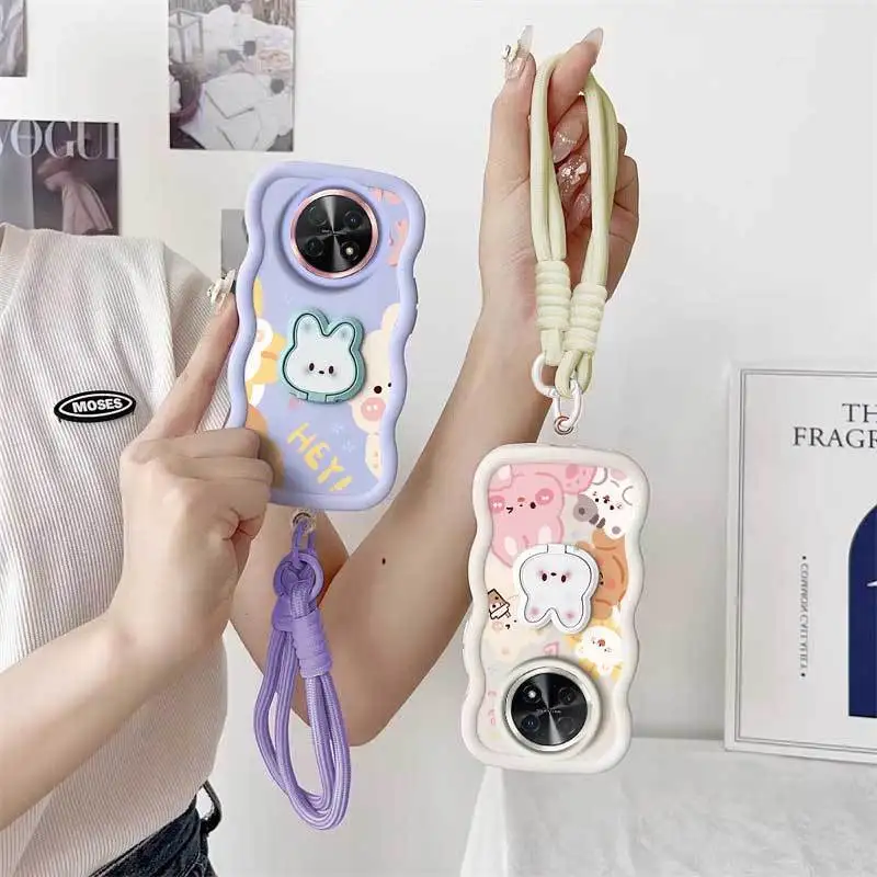 Curious Animals Phone Case Set with Lanyard and Rabbit Stand