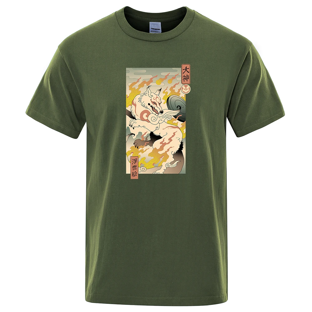 

Funny Ukiyo-E Style Anime Illustration Fox Mens T-Shirts Casual Oversize Tshirt Hip Hop Summer Tshirts Cotton Tee Clothes Street
