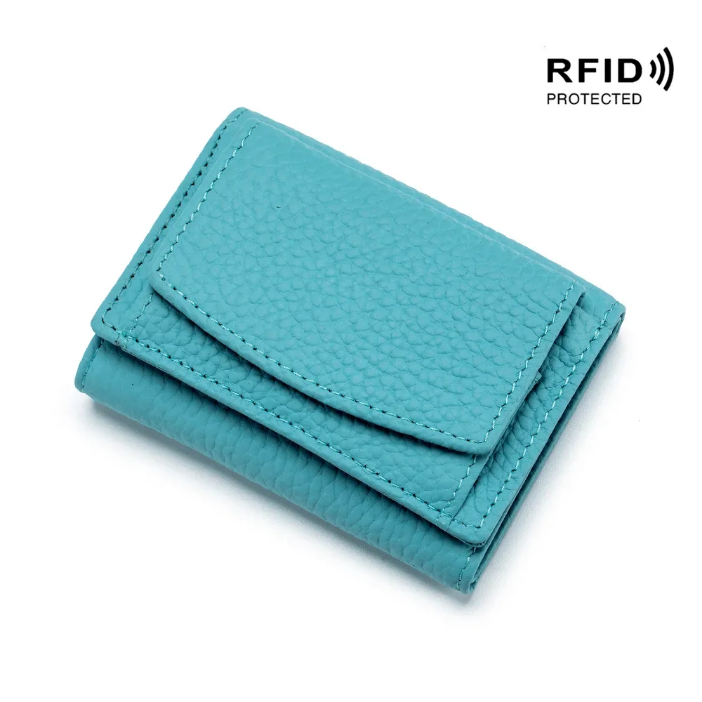 Women's Genuine Leather Fashion Wallet with Mini Coin Pocket and RFID Blocking