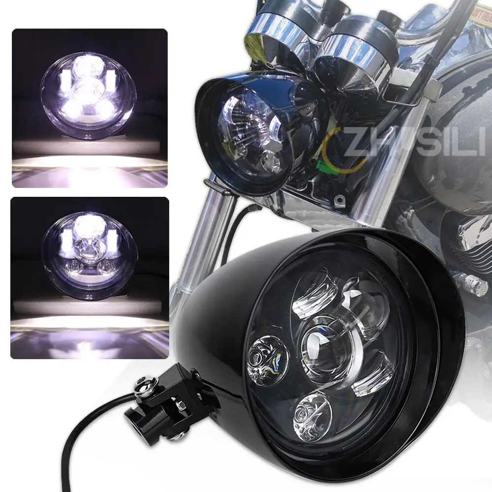 

5.75" LED Motorcycle Headlight For Harley Sportster Dyna Softail Bobber Chopper Yamaha Honda Suzuki 6'' Bullet Vintage Head Lamp