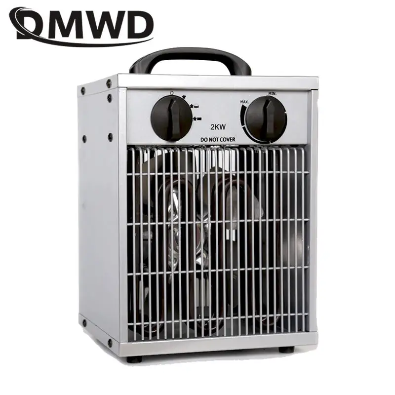 2KW Industrial Heating Fan Adjustable Temperature Control Air Warmer Hot Wind Blower Farm Greenhouse Heater Commercial Household 2