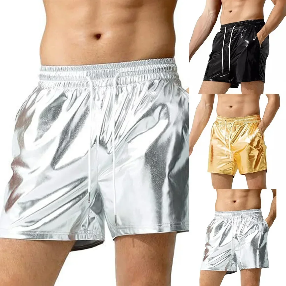 Men Bikini Swimwear Wet Look Solid Color Trunks Sports Soft Bodybuilding Shorts Beach Fitness GYM Short Lounge Breathable Pants 4