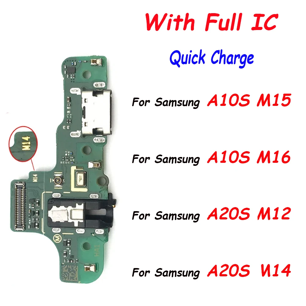 

Tested For Samsung A10S A20S M12 M14 M15 M16 USB Repair Charging Port Connector Board Flex Cable With Mic Microphone Replacement