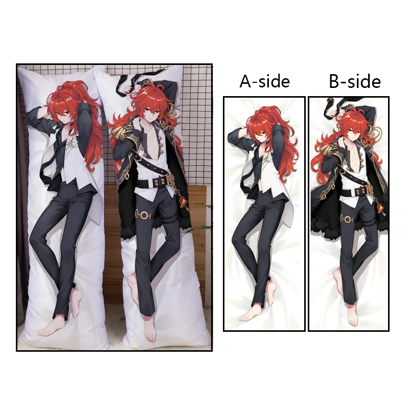 Genshin Impact Dakimakura Diluc Character Pillowcase Game Costume Body