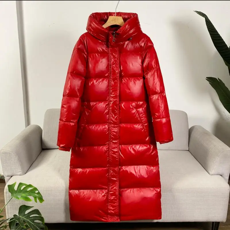

2023 Female Down Jacket Women Brand New Winter Warm Jackets Women's Long Light White Duck Down Jacket Thicke Hooded Coats